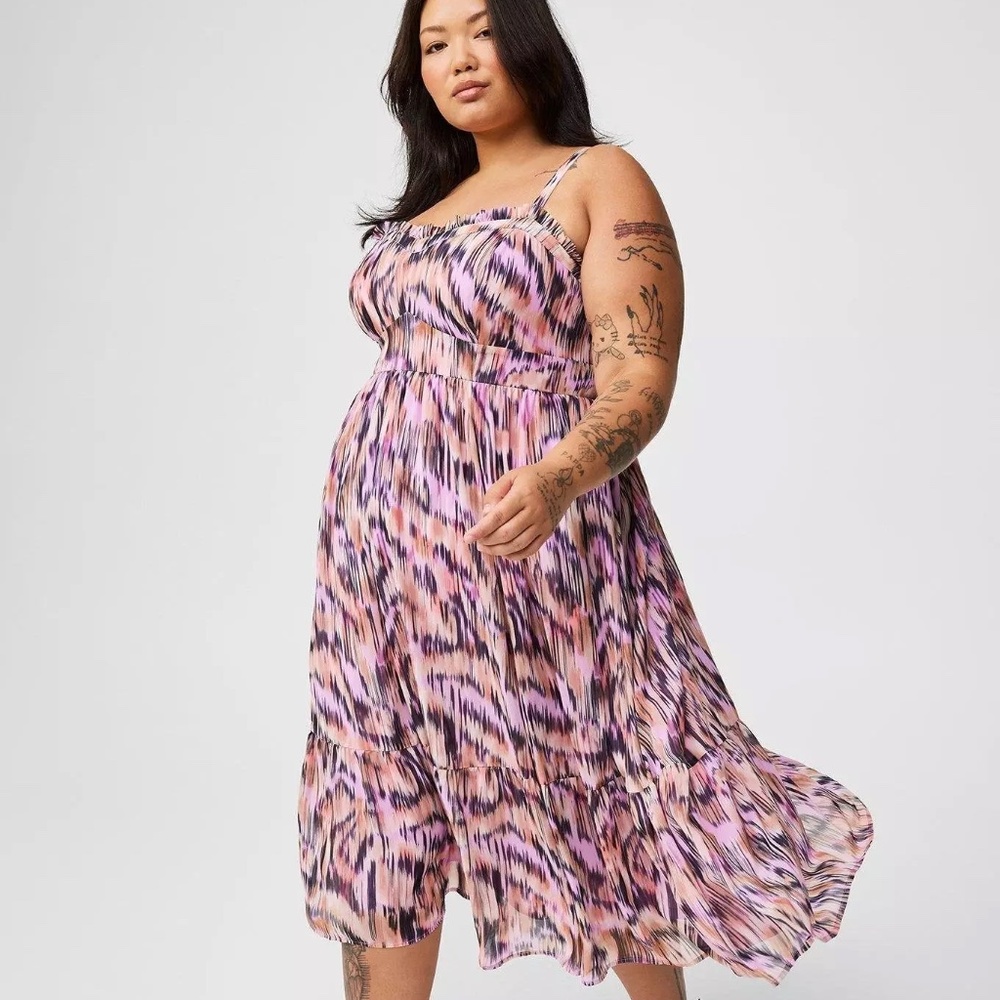 Torrid Midi Chiffon Sleeveless Tiered Dress Size 2X - Picture 2 of 6